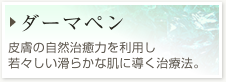 【ダーマペン】皮膚の自然治癒力を利用し若々しい滑らかな肌に導く治療法です。ニキビ痕・肌質改善に。